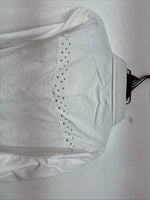New Women’s Cumberland White Gem Long Sleeve Pearl Snap Size 1X KK-83
