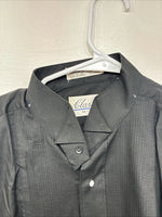 New Classix Black Long Sleeve Button Up English Shirt Medium II-35