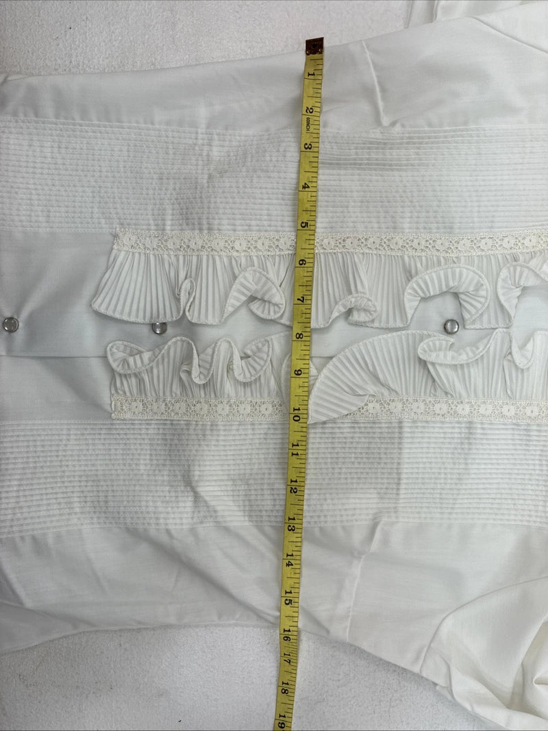New Women’s Karman White Design Long Sleeve Pearl Snap Size 30 MM-80