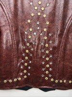 New Women’s 1849 Authentic Ranchwear Brown Snakeskin Show Vest Medium H-604