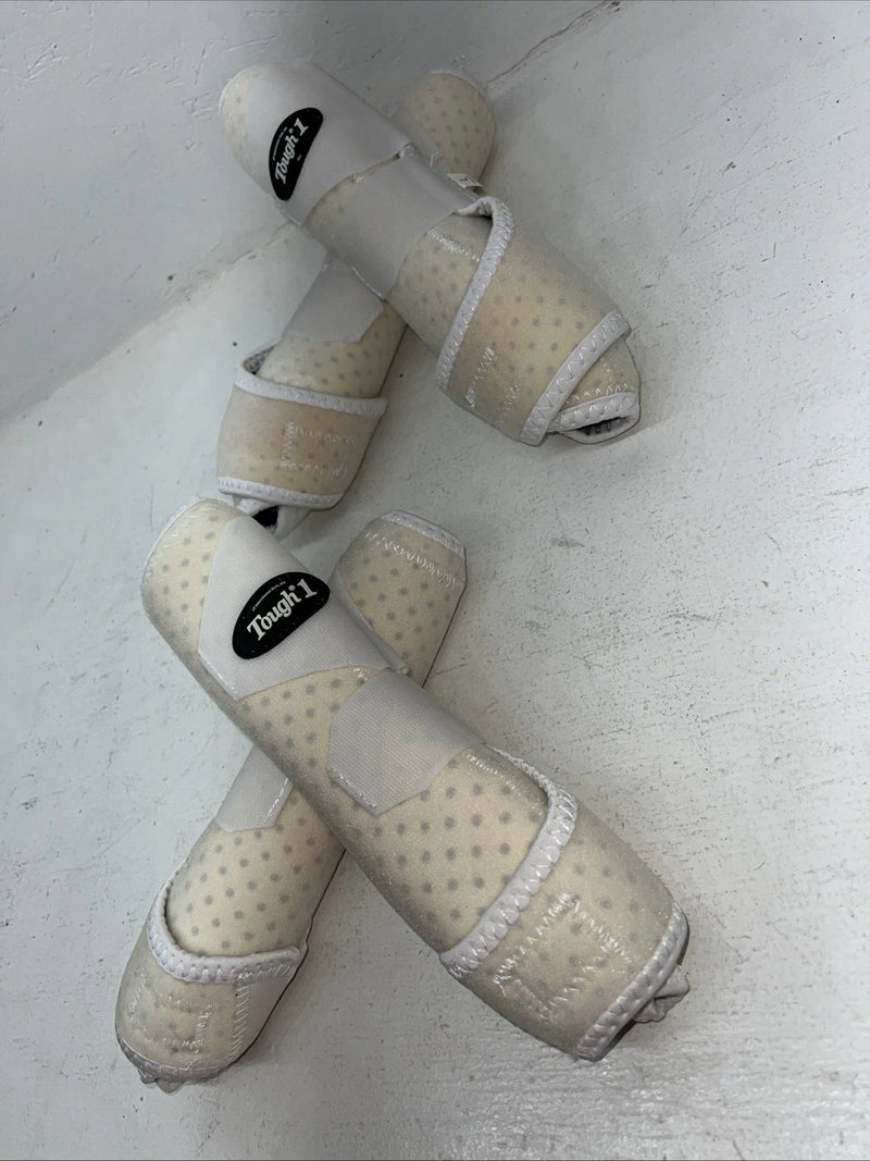 New Tough 1 Extreme Vented White Sport Boots Set Of Four Large #64-18000S HH-4