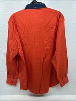 New Men’s Wrangler PBR Orange Long Sleeve Button Up XL J-27