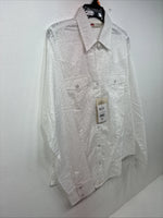 New Women Cumberland White Cheetah Print Long Sleeve Pearl Snap Medium LL-9