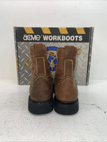 New Women’s Brown Lace Up Acme Cowboy Boots. 8070 8.5 8 1/2 M. 15-45