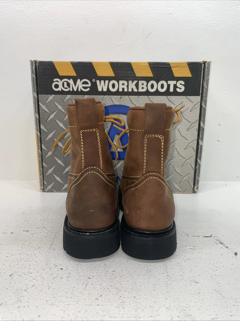 New Women’s Brown Lace Up Acme Cowboy Boots. 8070 8.5 8 1/2 M. 15-45