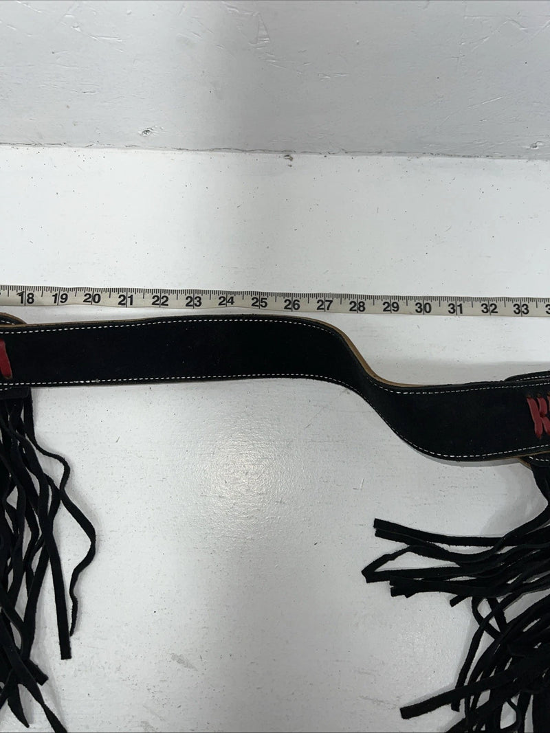 New Tough 1 Black Show Chaps With Fringe Adjustable Waist 46” N-24