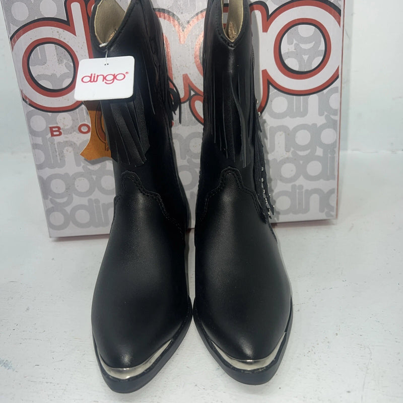 New Children’s Black Dingo Cowboy Boots With Fringe. 10.5 10 1/2 D. 24-54