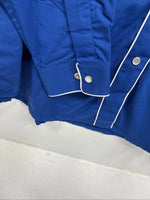 New Women’s Western Express Blue Design Long Sleeve Pearl Snap Large II-69