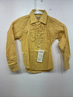 New Kids Karman Yellow Design Long Sleeve Pearl Snap Size 8 TT-136