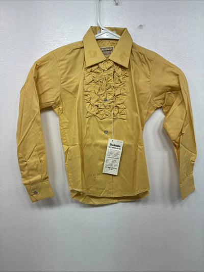 New Kids Karman Yellow Design Long Sleeve Pearl Snap Size 8 TT-136