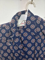 New Women’s Tem Tex Blue Design Long Sleeve Pearl Snap Size 32 MM-61