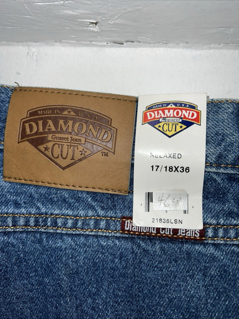 New Women’s Diamond Cut Gusset Denim Jeans. 17/18x36 K-5