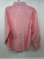 New Women’s White Horse Pink Gem Long Sleeve Pearl Snap XL II-38