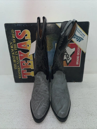 New Men’s Gray Texas Brand Cowboy Boots. 1202 8 E E. 1-90