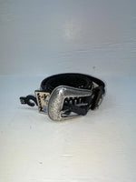 New Black Genuine Leather Nocona Silver Stud 32” Belt #N1311999 Z-133