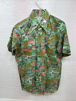 New Youths Dickson Jenkins Green designed Short Sleeve Pearl Snap 15 Medium T-96