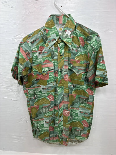 New Youths Dickson Jenkins Green designed Short Sleeve Pearl Snap 15 Medium T-96