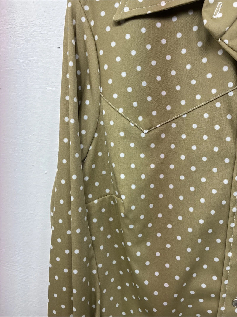 New Women’s Dickson Jenkins Green Dot Long Sleeve Pearl Snap Size 32 DD-97