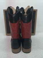 New Youth Black DBL Barrel Cowboy Boots. 4472001 6. 2-107