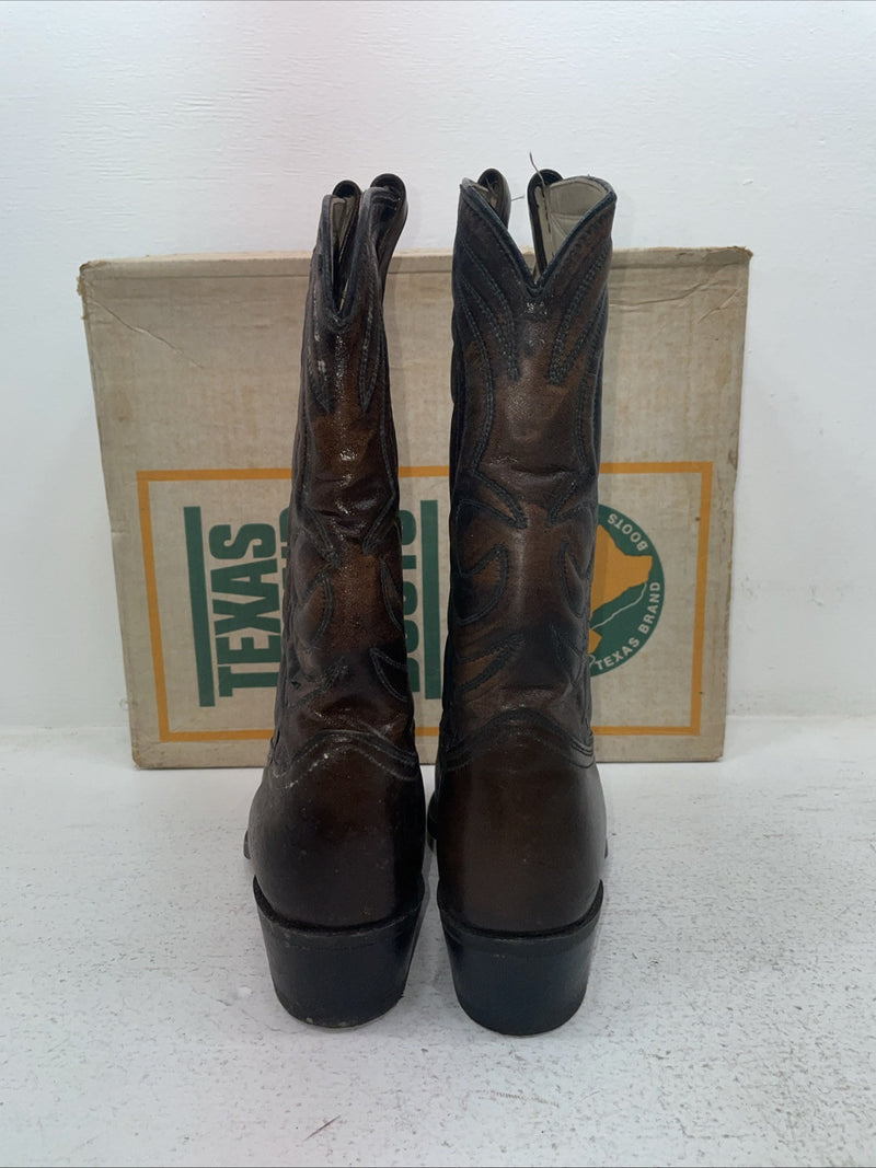 New Men’s Brown Texas Brand Cowboy Boots. 6611 9.5 9 1/2 E E. 4-43