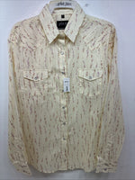 New Women’s White Horse Yellow Floral Long Sleeve Pearl Snap Size XL YY-46 