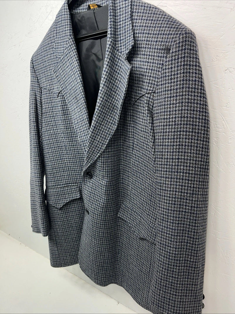 New Men’s Pioneer Wear Blue Plaid Suit Jacket 44 #12504 X-603