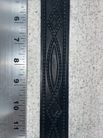 New Black Genuine Leather Tooled Belt 34” #JC608 Z-4