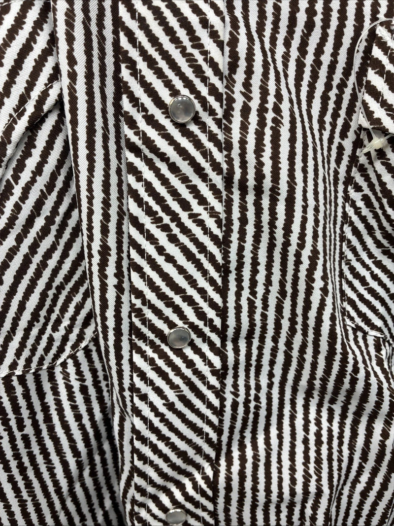 New Women’s Dickson Jenkins Brown Design Long Sleeve Pearl Snap 16.5 MM-32