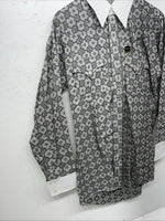 New Men’s Gray Mr.nick Button Up Long Sleeve Shirt 15.5x32 M I-57