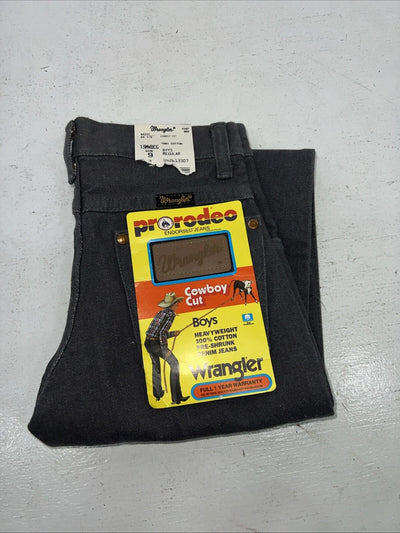 New Boys Grey Wrangler Pro Rodeo Cowboy Cut Denim Jeans. 9/24 1/2 C-10