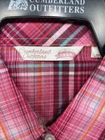 New Girls Cumberland Pink Plaid Long Sleeve Pearl Snap Medium DD-92