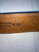 New Black Genuine Leather Tooled 28” Belt #WF809 NN-47