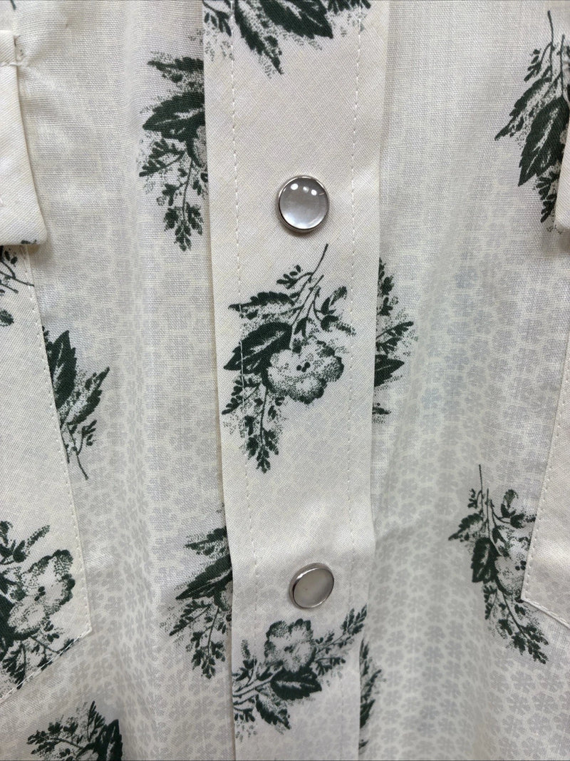 New Men’s Champion Western Yellow Floral Short Sleeve Pearl Snap Small J-74