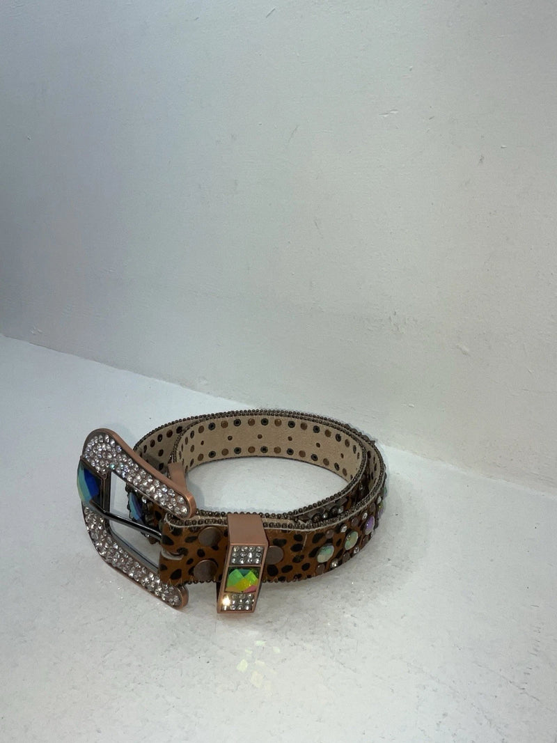 New Cheetah Print Genuine Leather Nocona Bling S Belt #N1330999 Z-98 