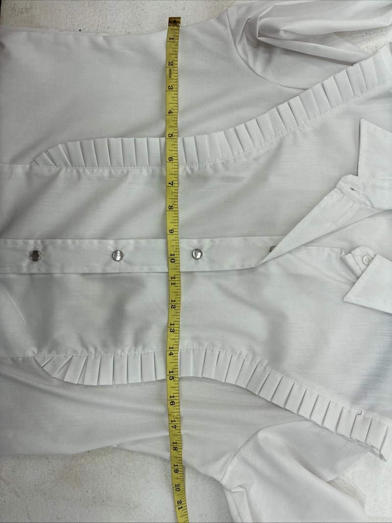 New Women’s H Bar C White Long Sleeve Pearl Snap Size 38 YY-115
