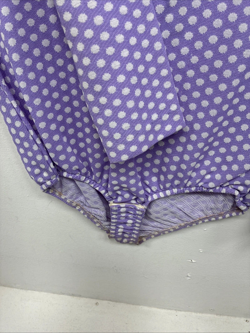 Me Women’s Panhandle Slim Purple Body Suit Long Sleeve Button Up Size 42 LL-43