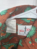 New Women’s Tem Tex Orange Floral Long Sleeve Pearl Snap Size 30 MM-105