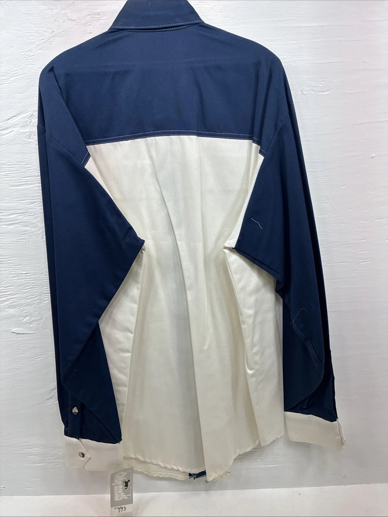 New Men’s Cowboy Threads Blue White Long Sleeve Button Up XL O-38