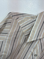 New Women’s Ranch Tan Stripe Long Sleeve Pearl Snap Size 34 MM-4