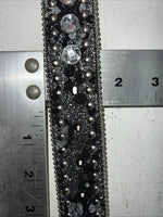 New Black Silver Blazin Roxx Genuine Leather Belt Large #N3518201 W-17