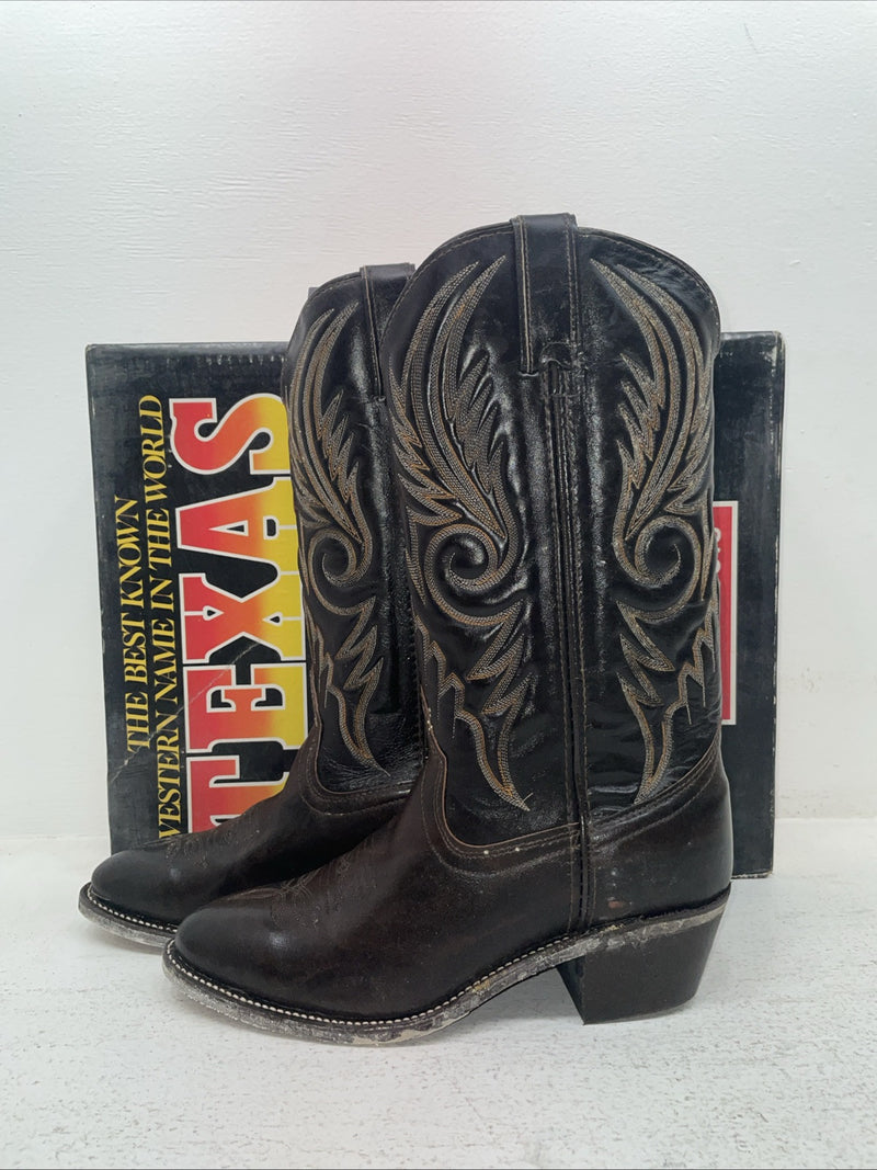 New Men’s Brown Texas Brand Cowboy Boots. 7901 9 D. 4-127