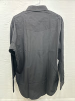 New Men’s ELY Cattleman Black Simple Long Sleeve Pearl Snap XL J-86