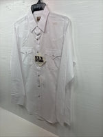 New Men’s ELY Cattleman White Western Long Sleeve Pearl Snap 16 X 35 Large T-62