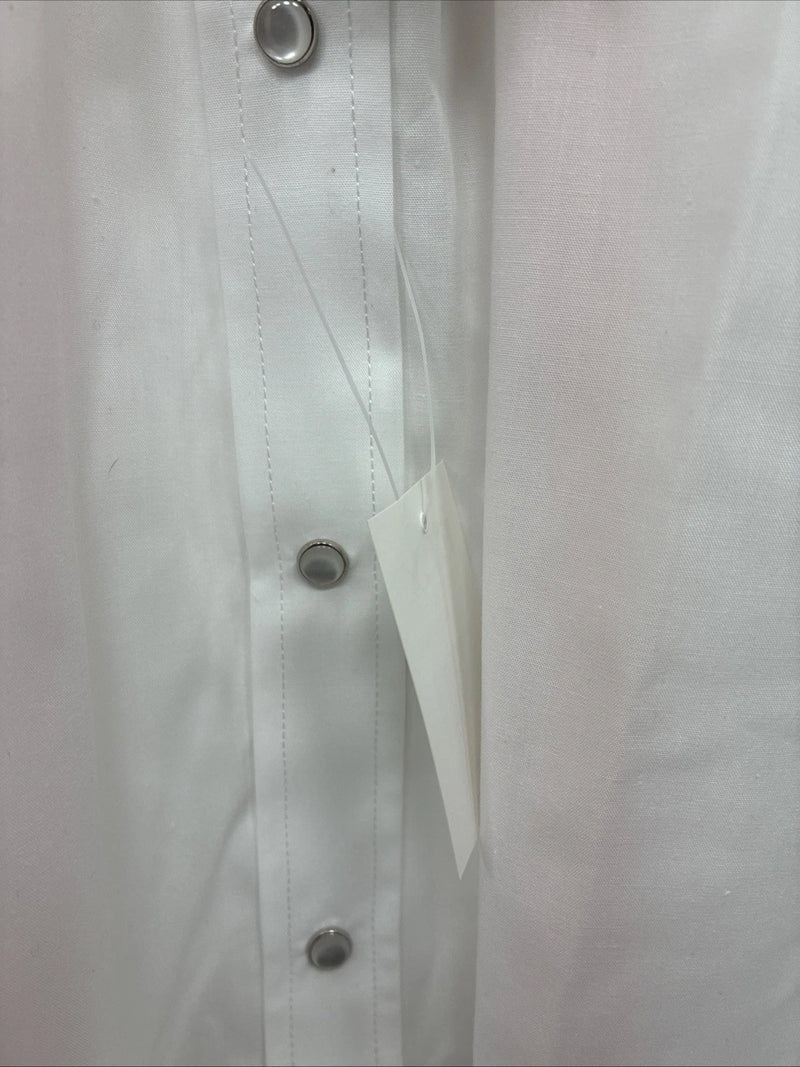 New Boys ELY Cattleman White Long Sleeve Pearl Snap Size 16 DD-76 