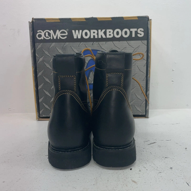 New Men’s Black Lace Up Acme Cowboy Boots. 9083 12 E W. 10-13