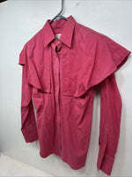 New Women’s Longhorn Pink long Sleeve Button Up Size 6/28  TT-76