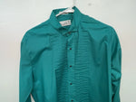 New Women’s Green Chaplin Long Sleeve Button Up Shirt M 3B-45