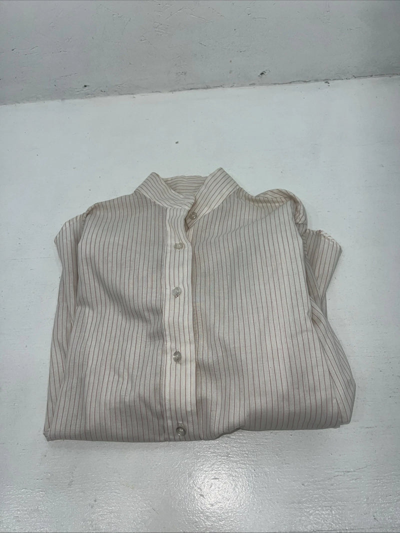 New Women’s Pink Stripped Devon Aire English Long Sleeve Shirt. 30 G-21