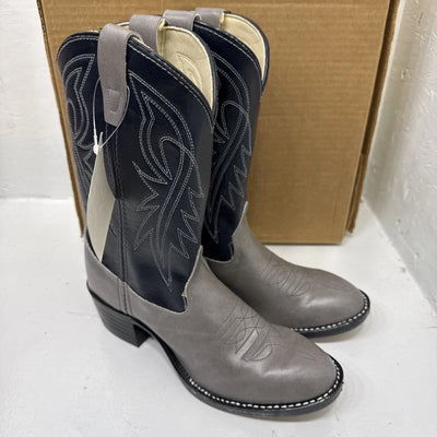 NEW Bronco brand Western Boots, Grey With Blue Tops, Men Size 5D.  #1-10