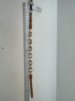 New Brown Genuine Leather Double S Gold Pendent 30” Belt #3211448 JJ-8